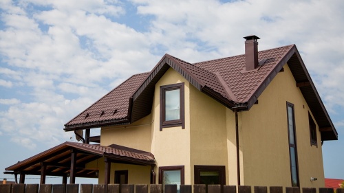 Металлочерепица камея GL 0,5 Velur20 RAL 3009 оксидно-красный